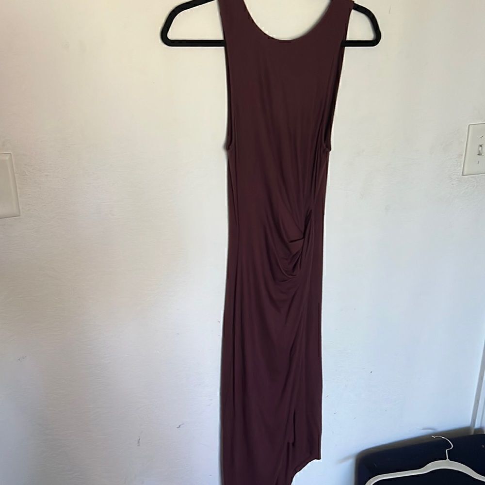Black Swan Maroon Dress - Tight Side Knot Dress - Hi Lo - XS